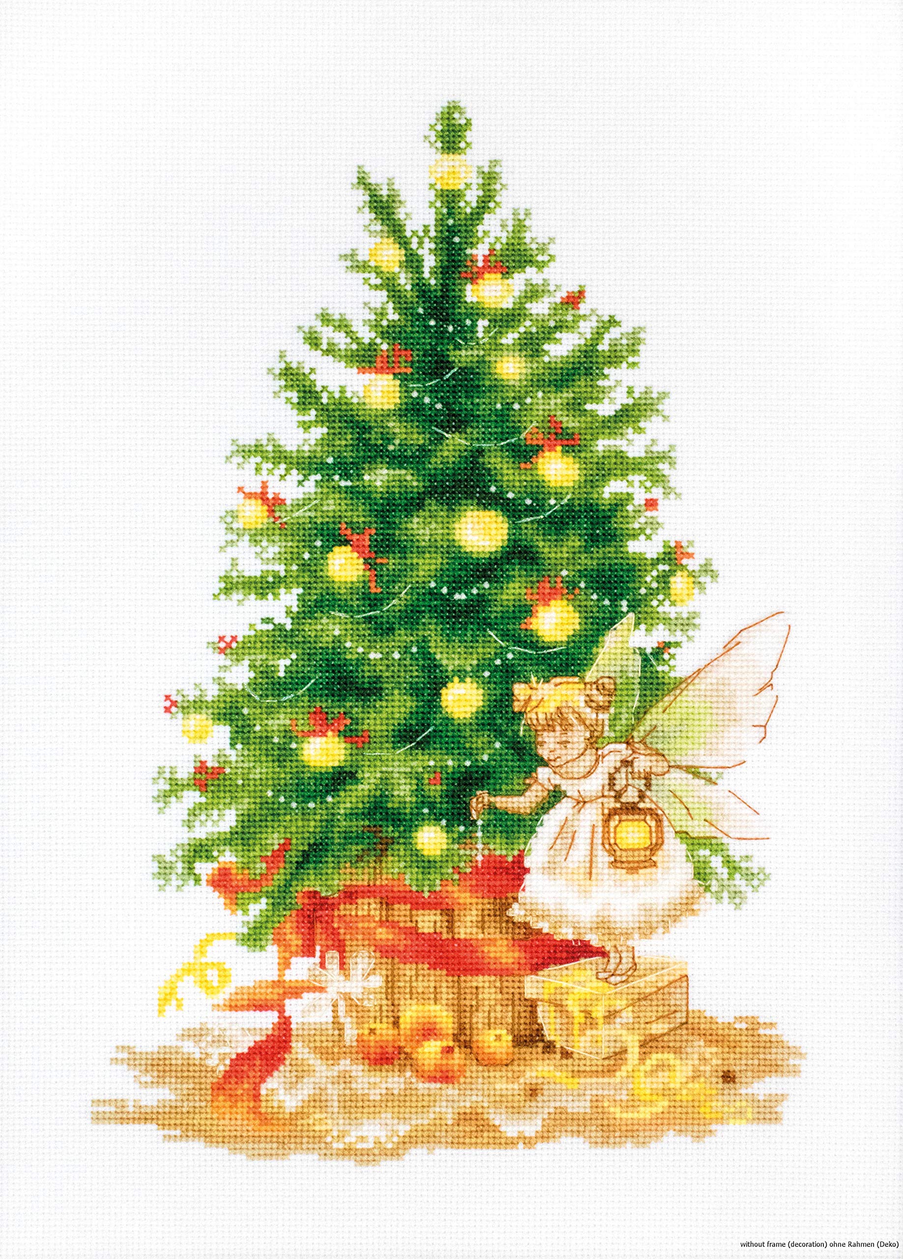 Luca-S B1117 Christmas Fairy Cross Stitch Kit Cotton, Multicoloured, 19x28.5 cm
