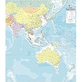 Asia West Pacific Political Wall Map - 39.5" x 34.5" Paper