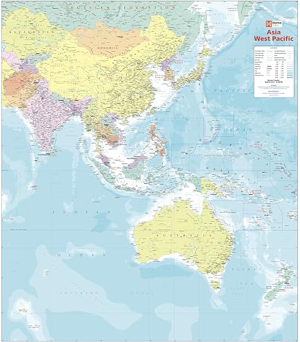 Pacific Map Def Map 34x27.75 Map Pacific Ocean Wall Map - 34x27.75 Inch Political Map By ...