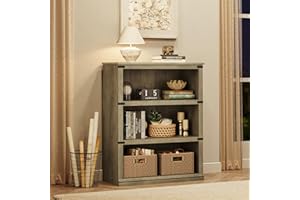 MilleLoom 3 Tier Book Shelf, Farmhouse Book Case, 67.4 in Tall Shelf with Storage, Wooden Bookshelves for Living Room, Home O