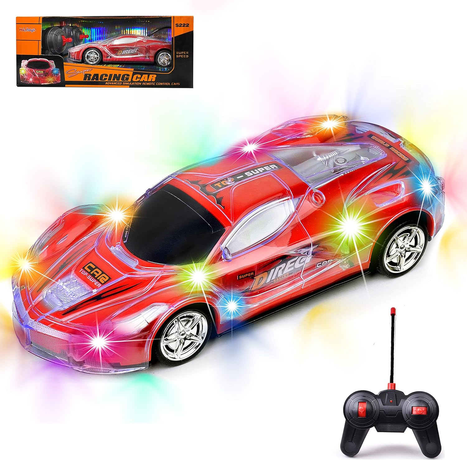 Haktoys Remote Control Light Up Car RC 