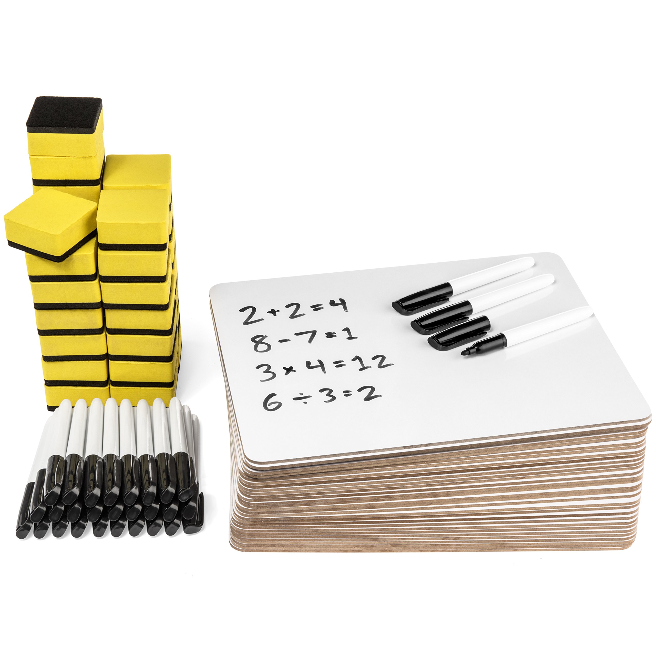 Photo 1 of Blue Summit Supplies 30 Pack Mini Dry Erase Boards Classroom Set, Small Whiteboards for Students, Markers and Erasers, Lapboards Ideal for Individuals, Teachers, Students, Groups, 30 White Board Pack