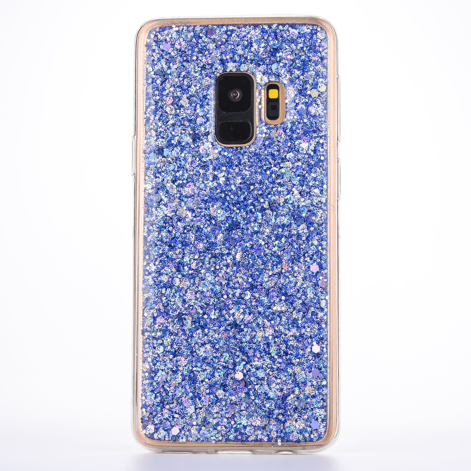 Mo-Beauty For Galaxy S9 Case [with HD Screen Protector], Bling Shiny Sparkle Glitter Soft Flexible TPU Silicone Gel Protective Shell Case Cover for Samsung Galaxy S9 (Blue) — image 1