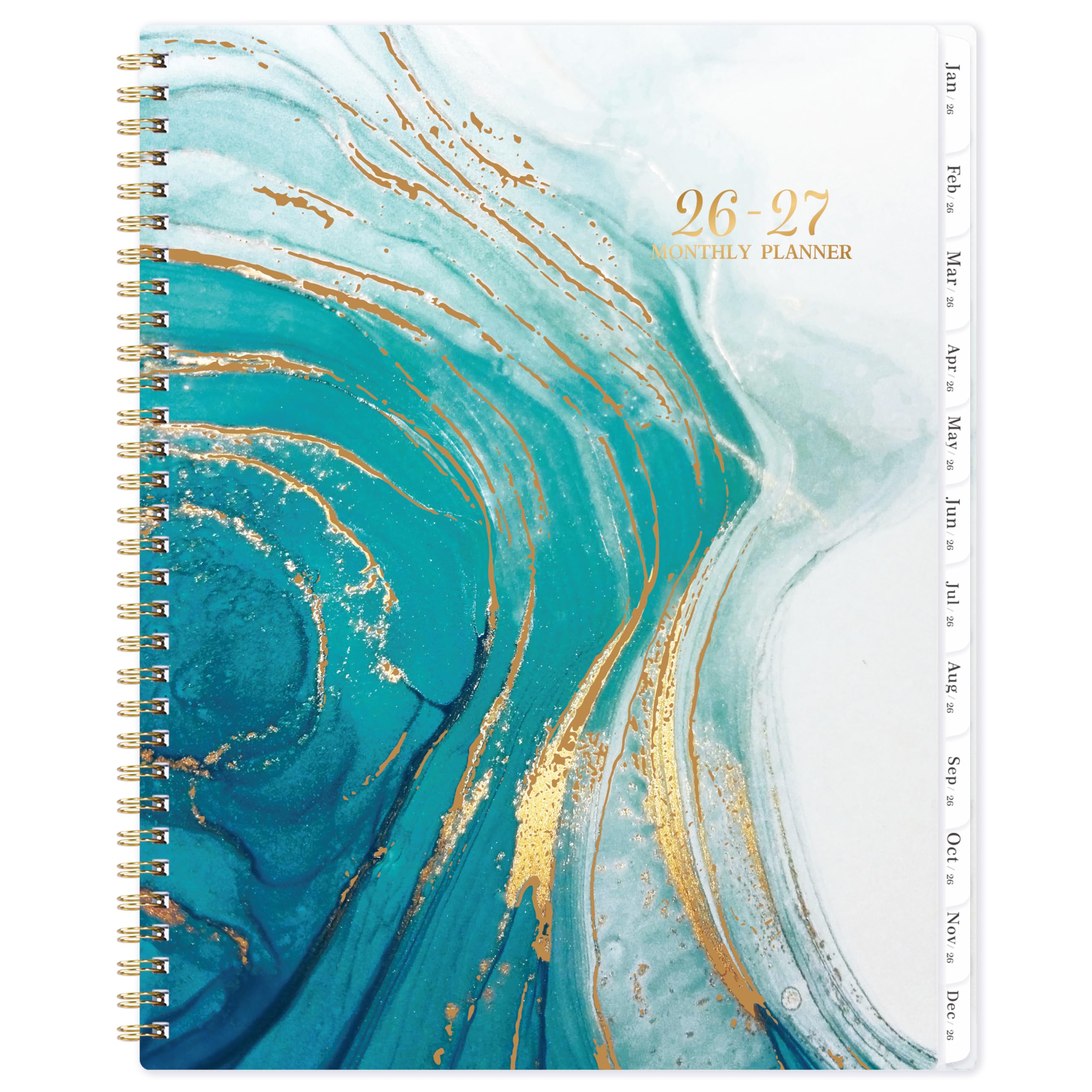 Photo 1 of 2026-2027 Monthly Planner - Jan. 2026 to Dec. 2027, 9" x 11", Spiral Bound With Tabs, 2 Year Monthly Planner 2026-2027 with Back Pocket