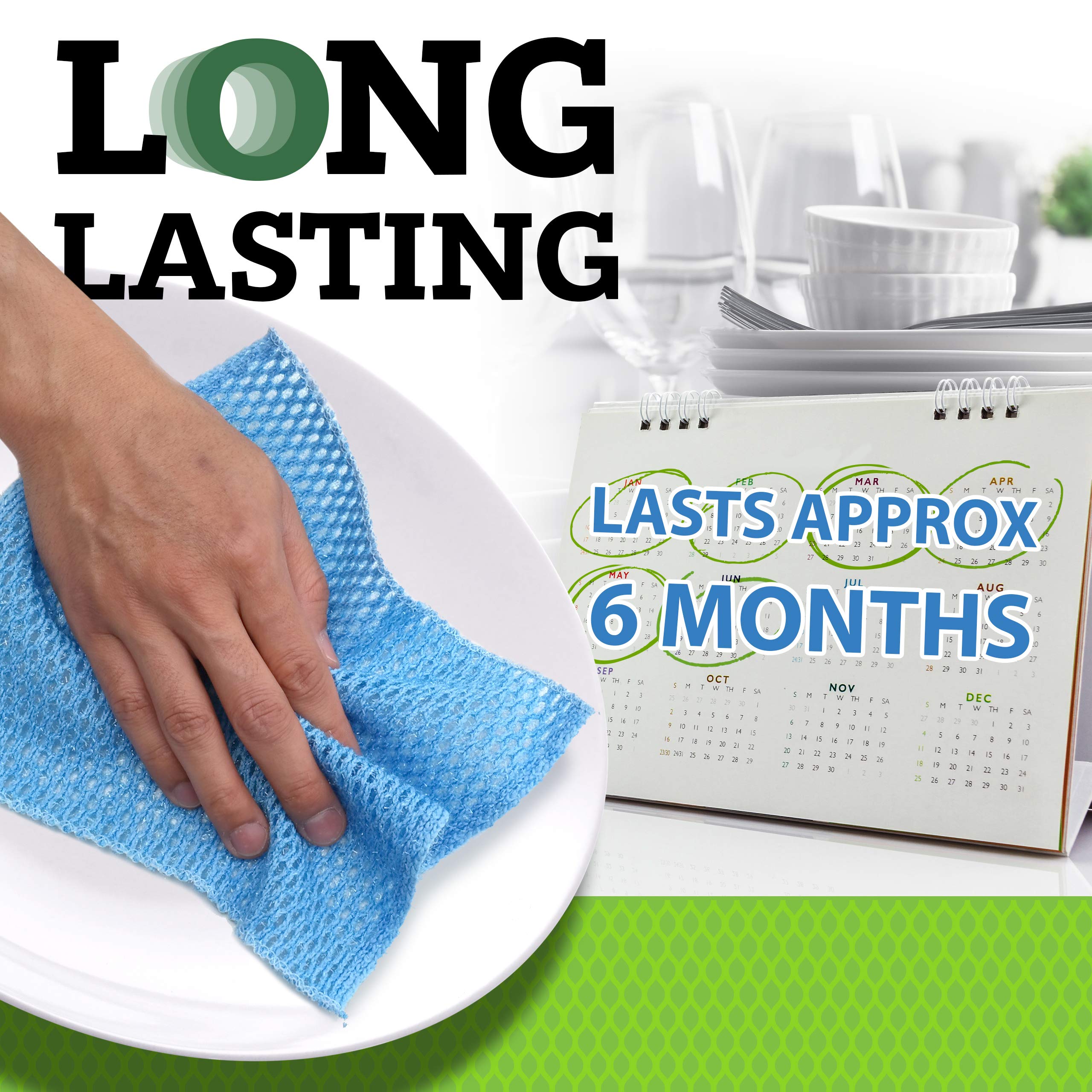 NO ODOR Dish Cloth for All Purpose Dish Washing (3PK) No Mildew Smell