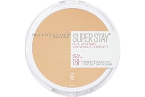 Maybelline Super Stay Full Coverage Powder Foundation Makeup, Up to 16 Hour Wear, Soft, Creamy Matte Foundation, Golden, 1 Count