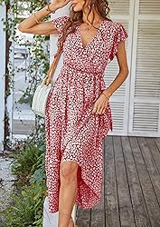 PRETTYGARDEN Women's 2024 Floral Boho Dress Wrap V