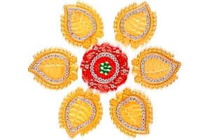 CHERKRAFT Diwali Acrylic Rangoli Stencils Handmade Rangoli Sticker Home Decor Floor Decorative Stones (Design 7)