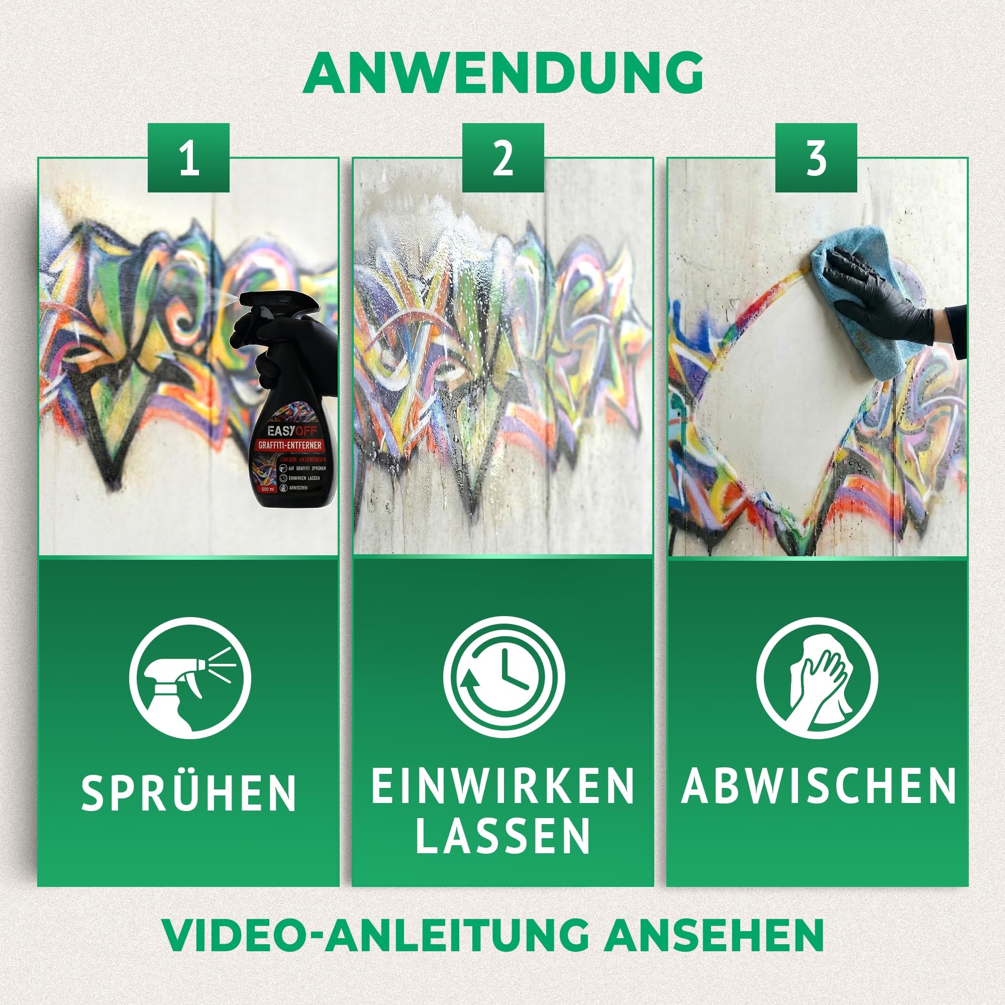 Pica Graffiti Entferner "Easy Off" 500ml - Schneller & unkomplizierter Graffiti Reiniger - Oberflächenschonend und Geruchsarm - Effektiver Permanentmarker Entferner 4