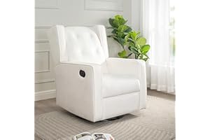 Naomi Home Bond with Your Baby Relax in Style with Odelia 360 Swivel Glider Rocker Recliner Nursery Breastfeeding Maternity Chair Plush Cushioning Soothing Rocking Motion Microfiber - Bright White