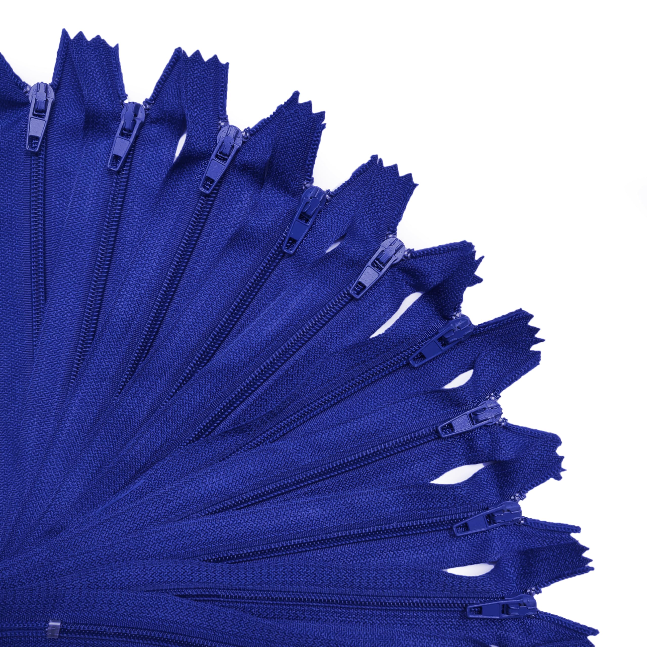 KGS Zippers for Sewing Crafts | 20 Pieces per Pack | Single Color #3 Nylon Zippers for Making Bags, Pouches, Pillow Covers and Sewing Craft Projects (Royal Blue, 12 Inch (20 Pieces))