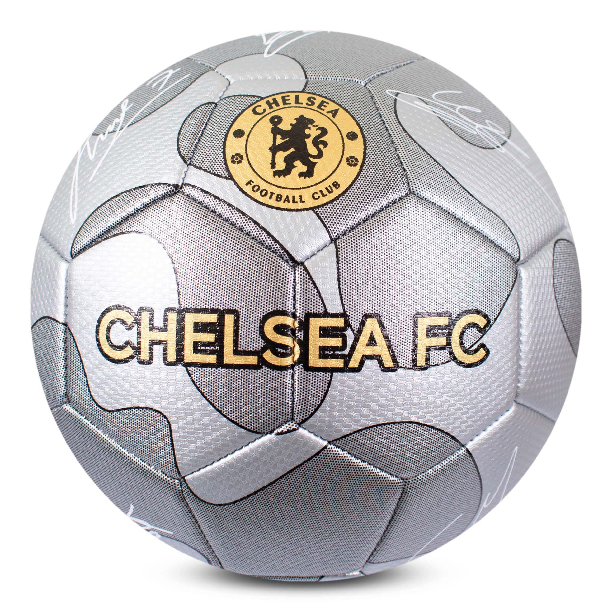 Hy-Pro Officially Licensed Chelsea F.C. Silver Camo Signature Football | Size 5, Blues, Training, Match, Merchandise, Collectible For Kids and Adults