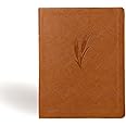 CSB Notetaking Bible, Large Print Edition, Camel LeatherTouch Over Board, Black Letter, Wide Margins, Journaling Space, Single-Column, Reading Plan, Easy-to-Read Bible Serif Type