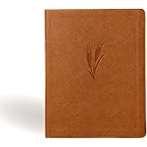 CSB Notetaking Bible, Large Print Edition, Camel LeatherTouch Over Board, Black Letter, Wide Margins, Journaling Space, Singl