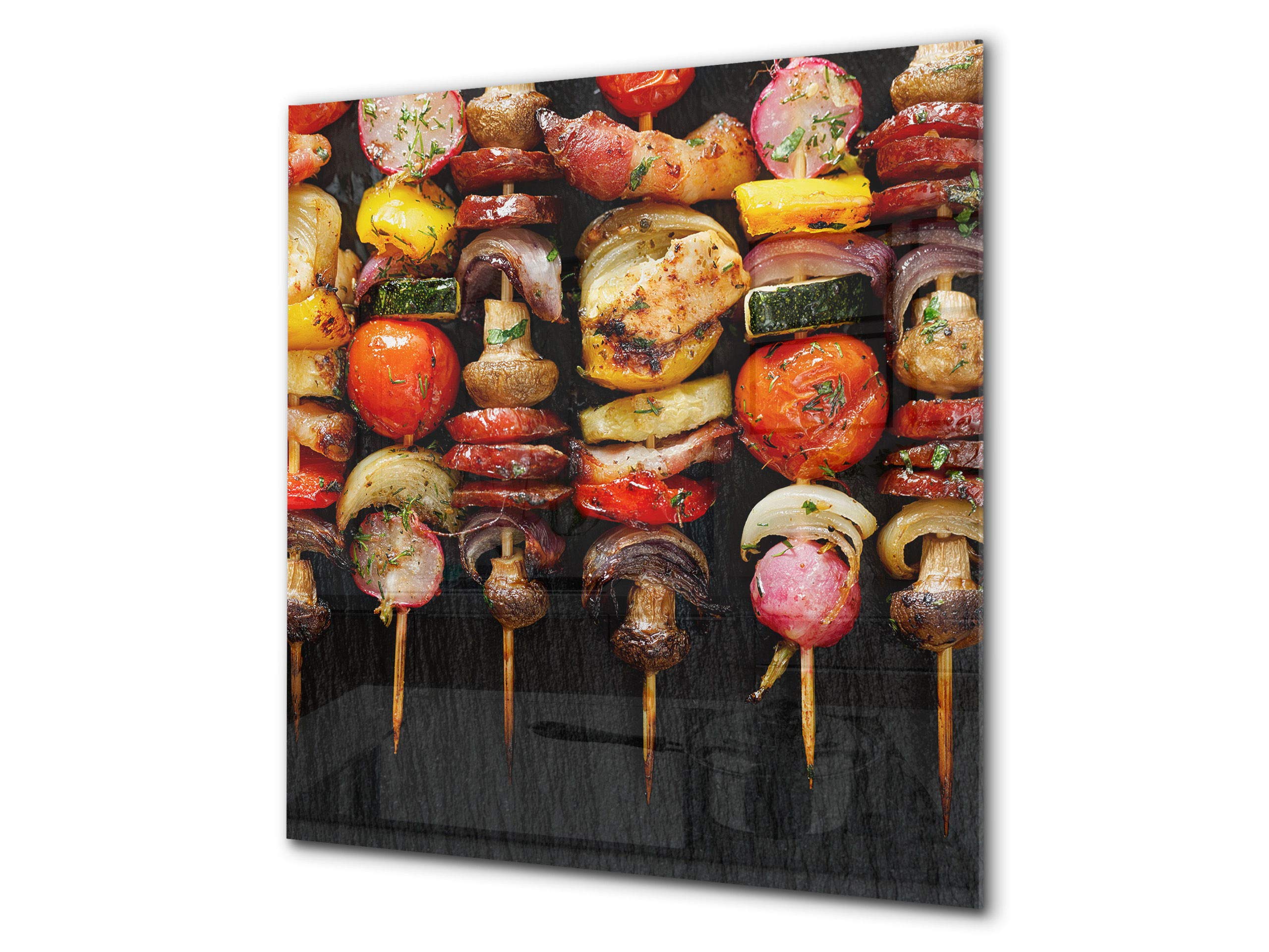 Printed Tempered Glass backsplash – Glass Kitchen splashback BS23 European Tradicional Food Series: Shashlik Grill 4