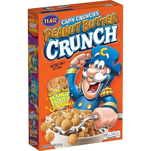 CAP’N CRUNCH BREAKFAST CEREAL, PEANUT BUTTER CRUNCH, 11.4OZ...