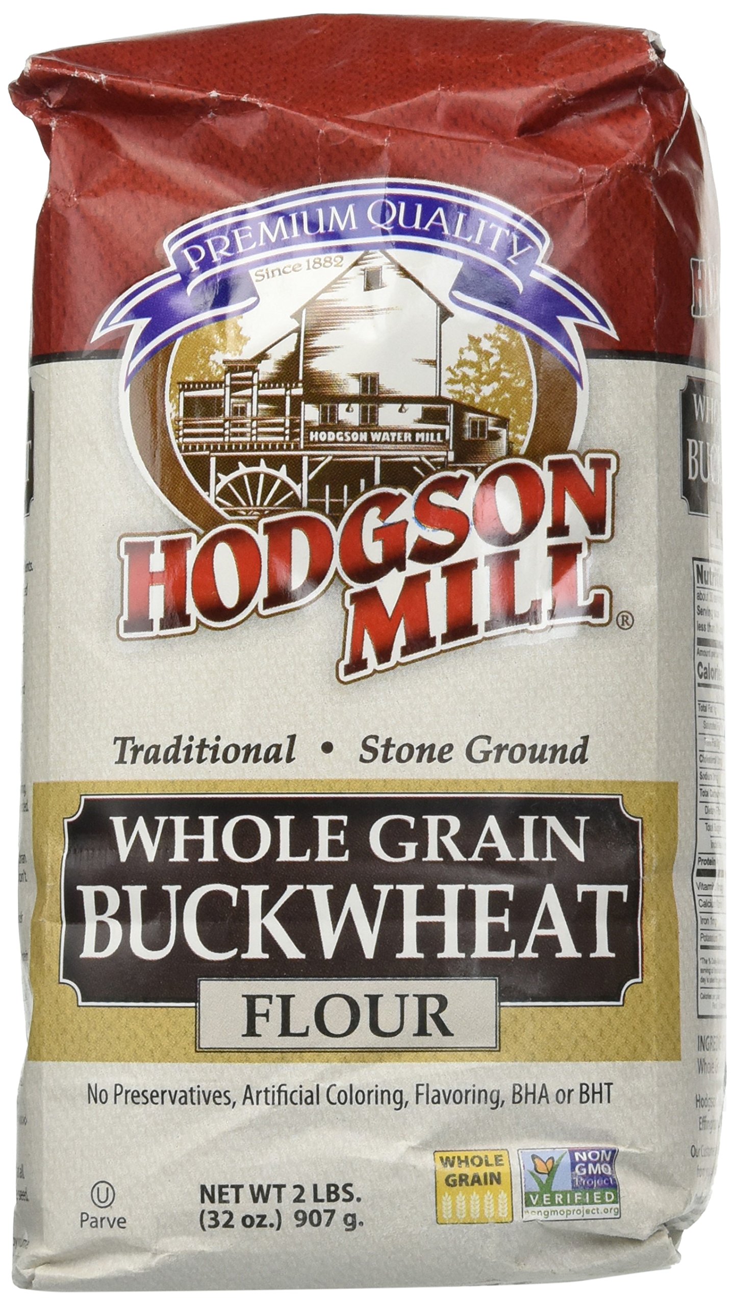 Hodgson Mill Buckwheat Flour 32 Ounce Sack (Pack Of 6), Whole Grain Buckwheat Flour, Great For