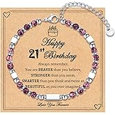 IKIATY 6-21 Years Old Girls Birthday Gifts, Tiny Beaded Bracelets Gifts for Daughter Granddaughter Niece Friends with Happy 6th-21st Birthday Card