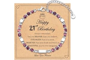 IKIATY 6-21 Years Old Girls Birthday Gifts, Tiny Beaded Bracelets Gifts for Daughter Granddaughter Niece Friends with Happy 6th-21st Birthday Card