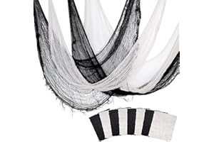 Watayo 8 Pack Halloween Creepy Cloth-72 x 30 Inch Scary Spooky Cloth Creepy Gauze-Halloween Stretch Spider Web Weave Creepy Cloth Fabric Scary Spooky for Halloween Party Decoration