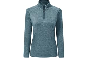 AIRIKE Long Sleeve Golf Polo Shirts for Women Stand Up Collar Thermal Fleece Womens Tank Top