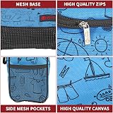 Vinsani Clothes Peg Bag Premium Zipped Waterproof Wearable Bag Blue view 7