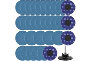 Mixiflor 60 Grit Sanding Discs, 3 inch Roll Lock Quick Change Discs, 30Pcs Surface Conditioning Discs with 1/4'' Holder for D