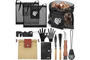 Bulyoou 9 Pcs Mushroom Foraging Kit Includes Hunting Bag, Shroom Knife with Brush, Gloves, 2 Shovel Tools, Sharpener, Waxed Canvas Foraging Bag, Notebook and Compass for Mushroom Lovers Xmas Gifts