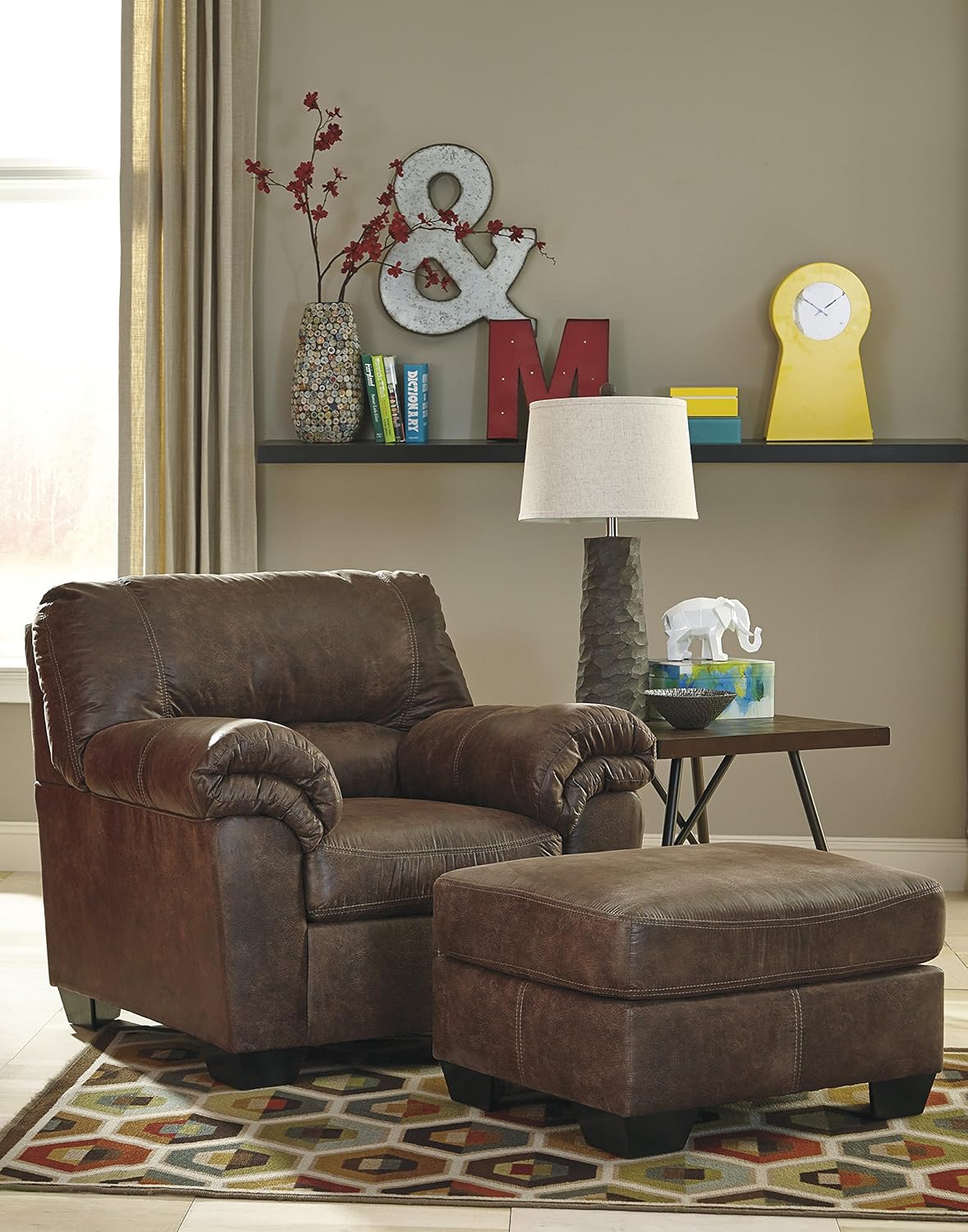 Bladen Contemporary Coffee Color Faux Leather Chair With