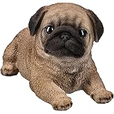 Pacific Giftware Pug Puppy Lying Down Figurine, 8.07-inch Length, Tabletop Decoration