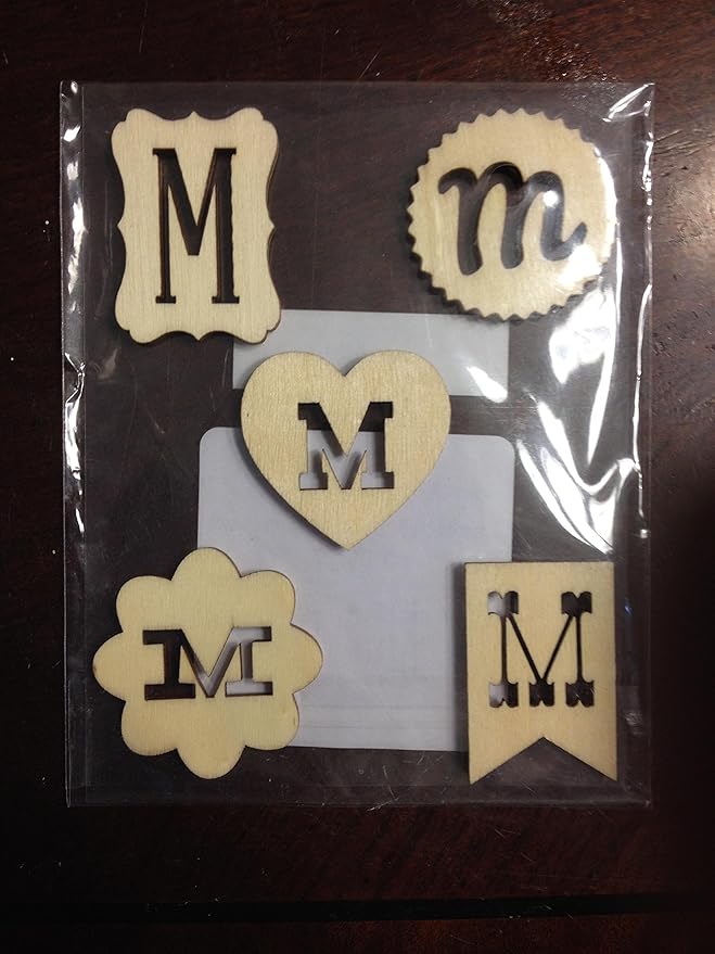 Michaels Wooden Stickers Letter M 5pc