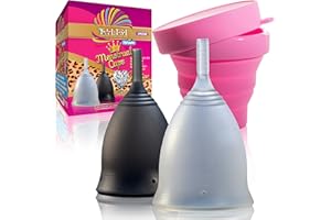 TALISI WHEN YOUR DREAMS COME TRUE Talisi Soft Menstrual Cups Set of 2 - Reusable Period Cup for Women with Collapsible Case Holder Sterilizer - Menstruation Feminine Alternative Tampon Pad - Regular Heavy Flow Large Small Size