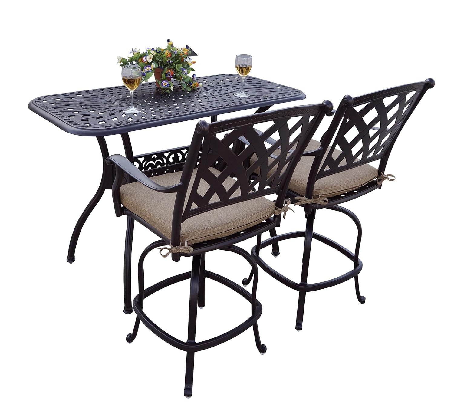 Best 3 piece cast aluminum dining set