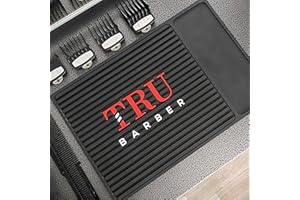 TRU BARBER MAT (Black/Red) Flexible PVC Station Mat, Professional Mat, Salon and Barbershop Work Station Pads, Beauty Salon Tools Hairstylist, Counter mat for Clippers, Anti Slip