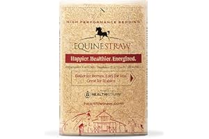 HealthiStraw EquineStraw, 3 cu ft (25 lb) Expands to 10+ cu ft – Wheat Straw Bedding for Horses, Foaling & Trailers – Dust-Free, Allergen-Free, Absorbent, Sensitive-Skin Safe – Sustainably Sourced