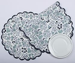 Ridhi Bo-ho Round Place Mat Double Layer Floral