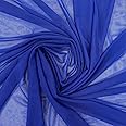 Ice Fabrics 4-Way Stretch Power Mesh Fabric by The Yard - 60" Wide Nylon Spandex Sheer Net Fabric - Breathable & Stretchy Mesh Fabric for Sewing Activewear, Dresses, Crafts - Royal Blue - 1 Yard