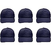 DISCOUNT PROMOS Custom Embroidered Polyester Baseball Caps Set of 6/12/24, Personalized Bulk Pack