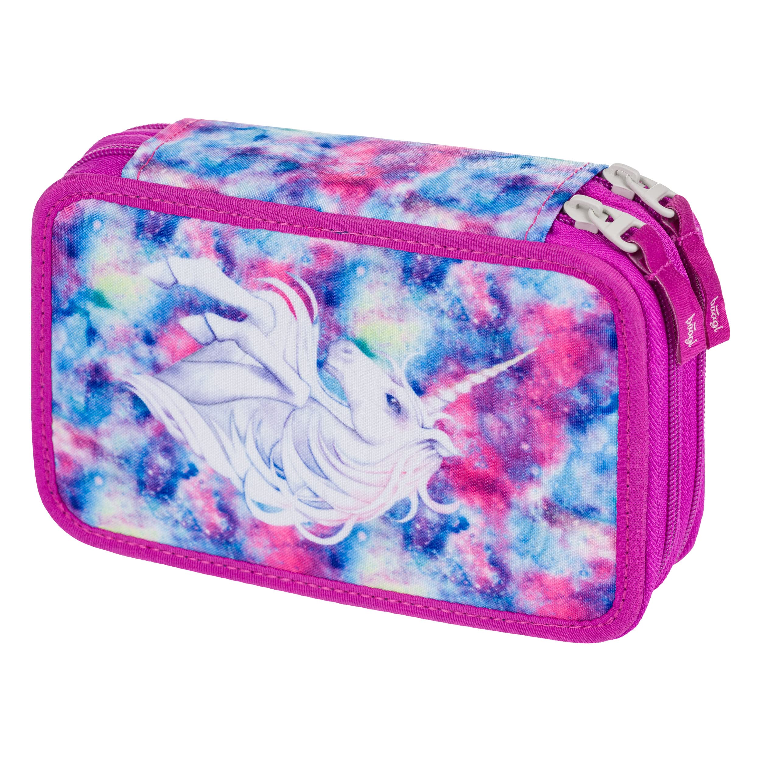 Baagl Pencil Case 2 Compartments for Boys School Stationery School Supplies Pencil Case Boys Pencil Case Pencil Case for School Unicorn Modern