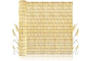 ZNCMRR Bamboo Fencing Decorative Natural Reed Fencing Rolls Bamboo Fence 4 Feet High Privacy Screen Curtains for Balcony Patio Backyard Garden Outdoor 4FT X 16.4FT（Yellow）