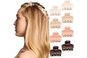 Kitsch Recycled Plastic Puffy Mini Claw Clips, Small Hair Clips for Women Girls, Hair Claw Clips for Thick Hair, Claw Hair Cl