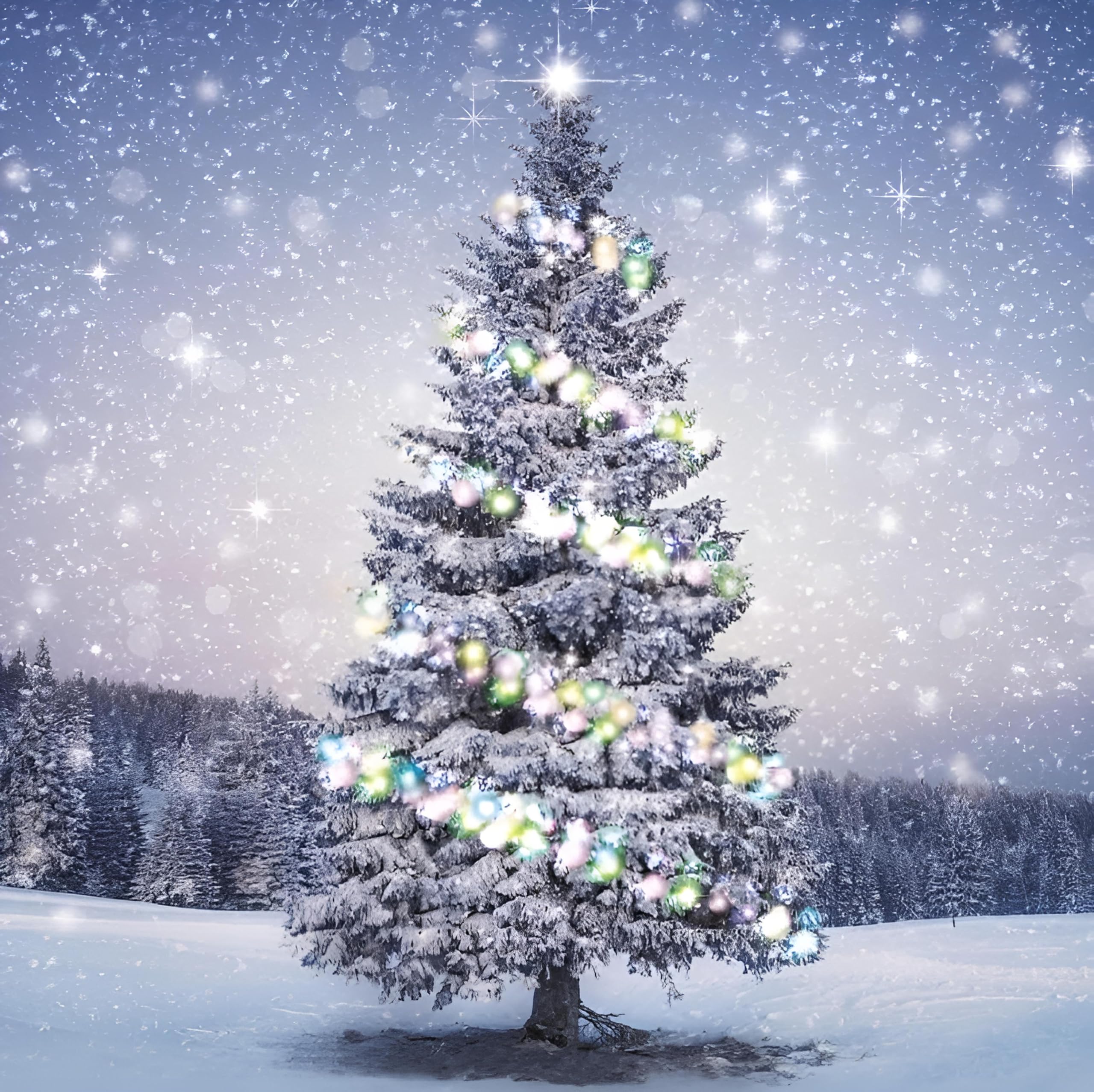 GBCC Charity Christmas Cards - Pack of 10 Premium Christmas Greeting Cards with Envelopes - Festive Tree in Winter Scene - Supporting UK Charities