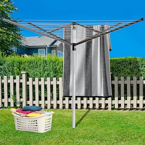 JS HANGER Clothesline Outdoor Rotary Dryer, Arms Foldable Heavy