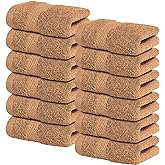 Infinitee Xclusives 100% Cotton Luxury Wash Cloths for Showering - 12 Pack | Washcloths [13x13] - Soft and Absorbent Face Towels for Bathroom Wash Clothes - Gym, Spa &amp; Hotel Use