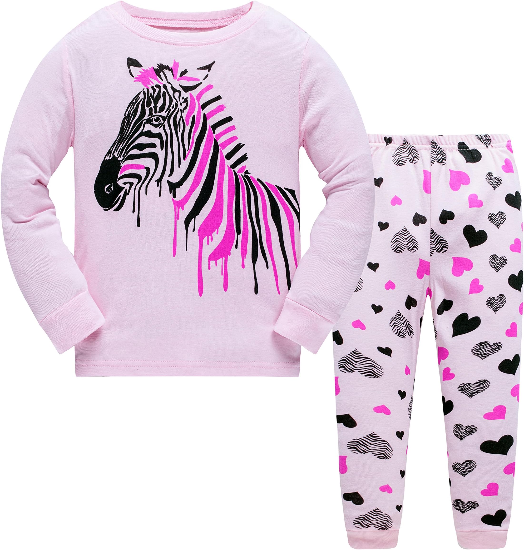 Tkiames Girls Animal Printed Long Sleeve Cotton Pyjamas Sets Nightwear Sleepwear PJS