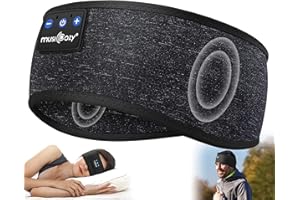 MUSICOZY Sleep Headphones Bluetooth 5.4 Headband, Wireless Earphones Sweat Resistant Earbuds with Ultra-Thin HD Stereo Speaker for Workout Running