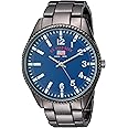 U.S. Polo Assn. Men's Analog Watch – Blue Dial with Black Stainless Steel Bracelet and Gift Box Packaging – Durable, Stylish, and Adjustable Fit for Wrists 5.5" to 8"