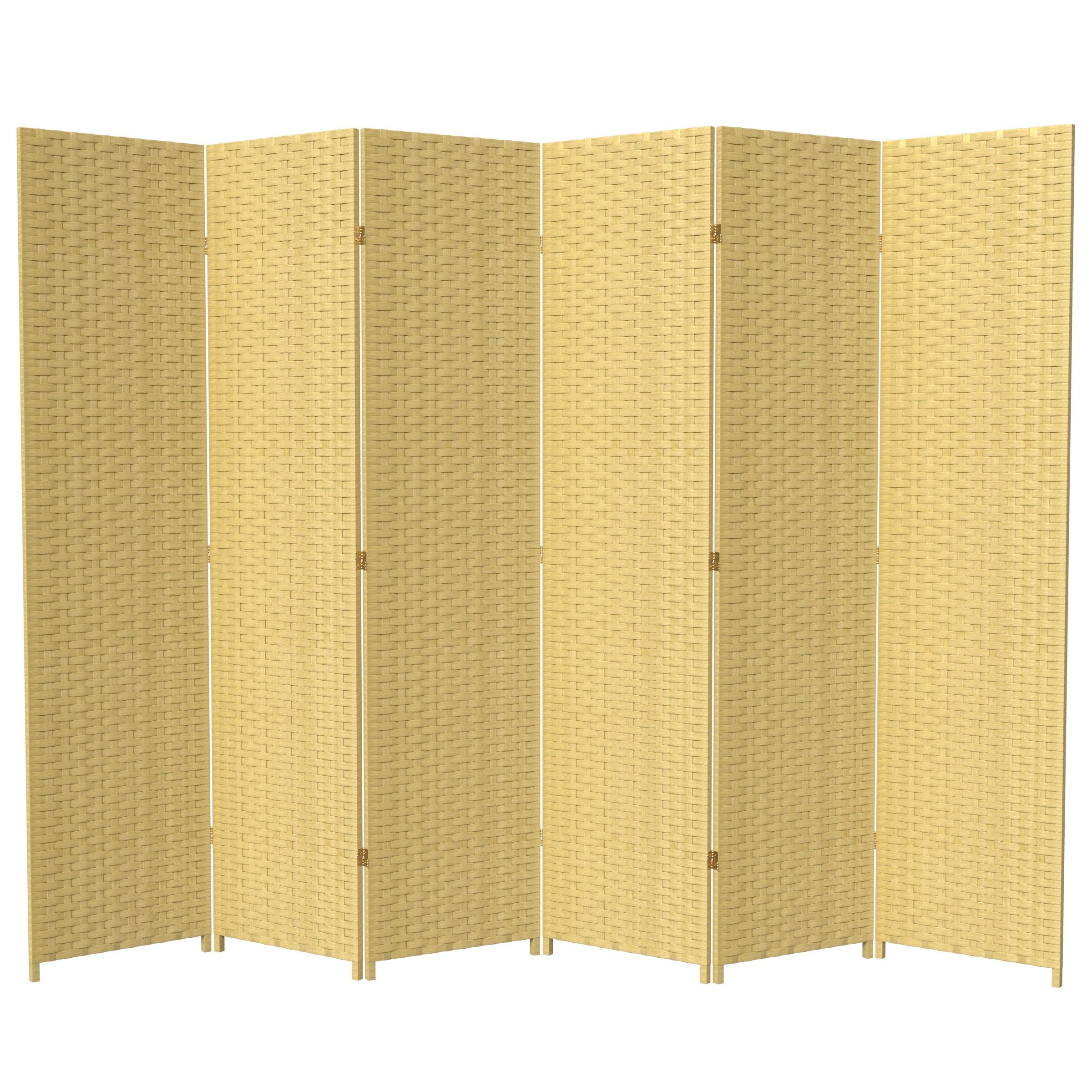 Photo 1 of **DAMAGE TO CORNER**Red Lantern 7 ft. Tall Woven Fiber Dark Beige-6 Panel Room Divider