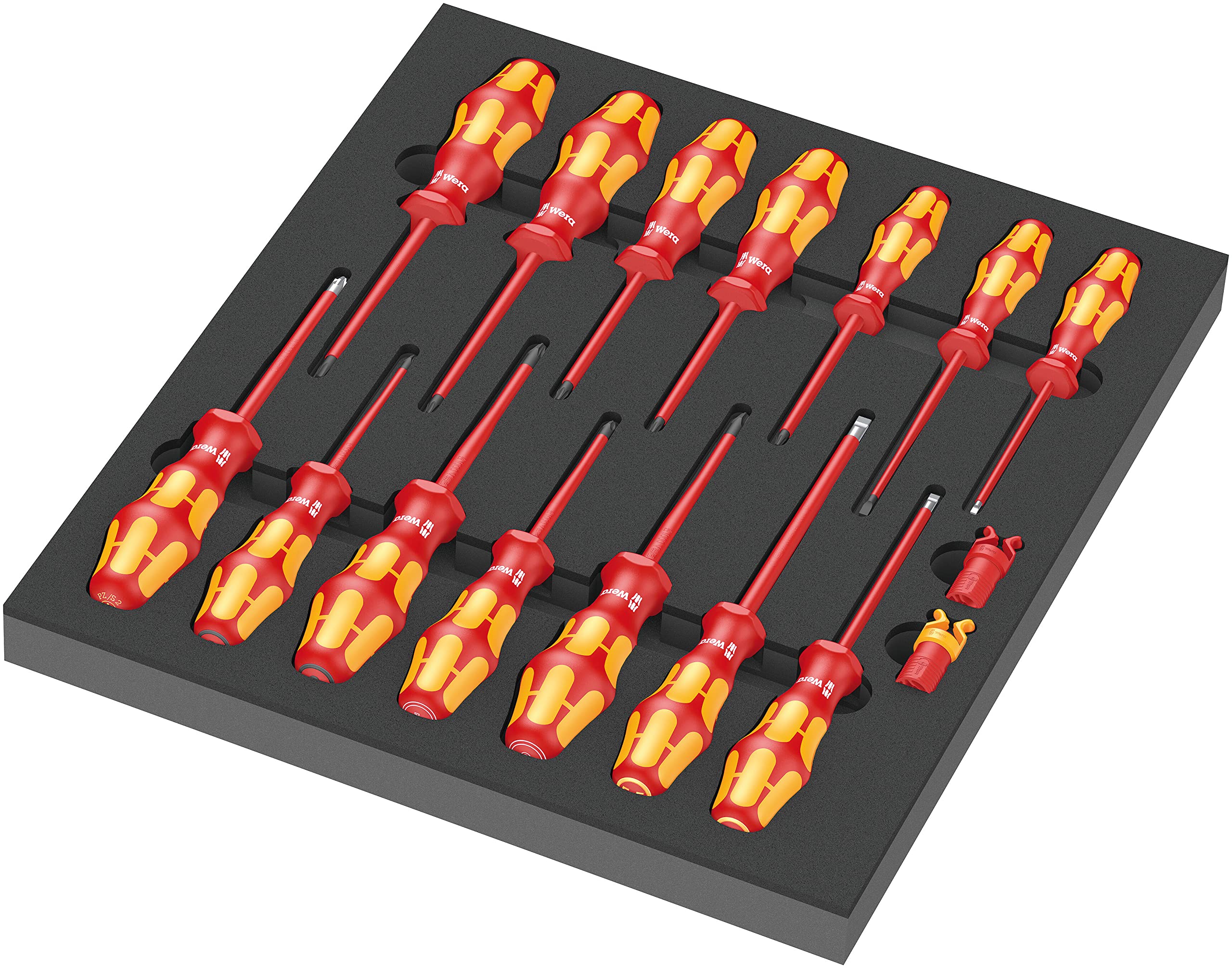 Wera 05150102001 9711 Foam Insert VDE Screwdriver Set 1, 16 Pieces, Red-Yellow — image 1