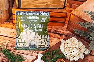 CHEESE BROTHERS INC Cheese Bros Squeaky Fresh Wisconsin Garlic and Dill CHEESE CURDS | 4 PACK | 6 OZ bags | Gourmet Gift for Families
